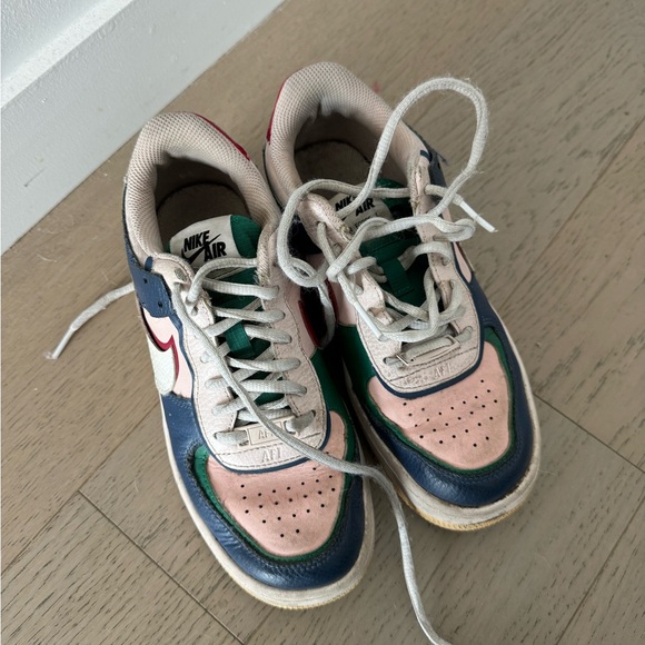 Nike Air Force 1 Low Green Pink Blue Shadow - Picture 2 of 8